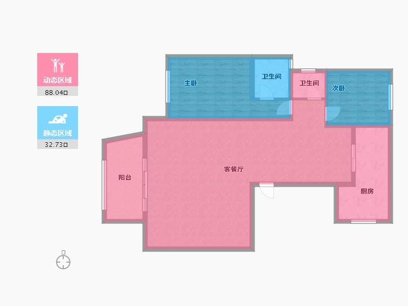 宁夏回族自治区-银川市-中梁御府-96.00-户型库-动静分区