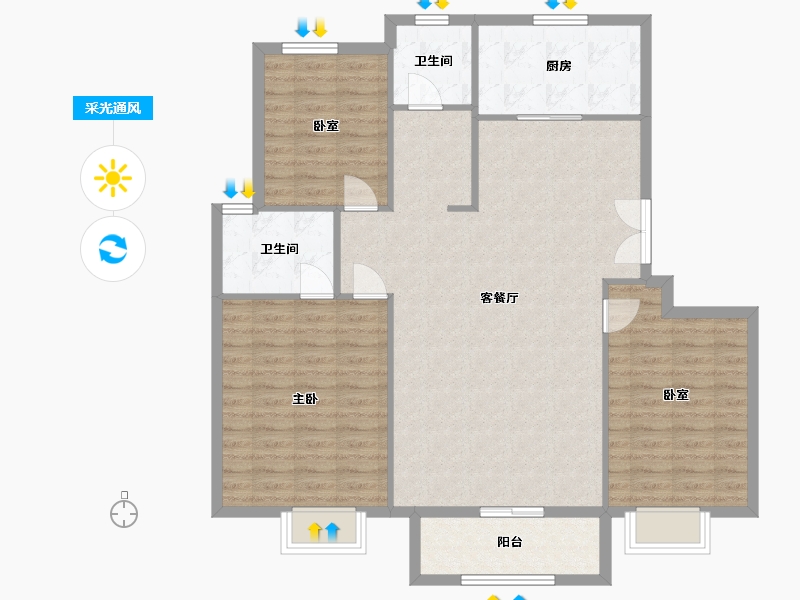 山东省-济南市-建邦·原香溪谷-116.41-户型库-采光通风