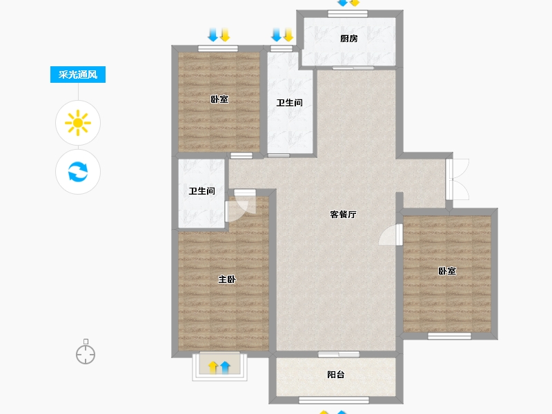 河北省-邢台市-盛世华庭-110.00-户型库-采光通风