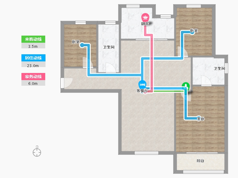 辽宁省-大连市-青屿蓝-115.95-户型库-动静线