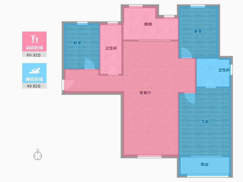 辽宁省-大连市-青屿蓝-115.95-户型库-动静分区