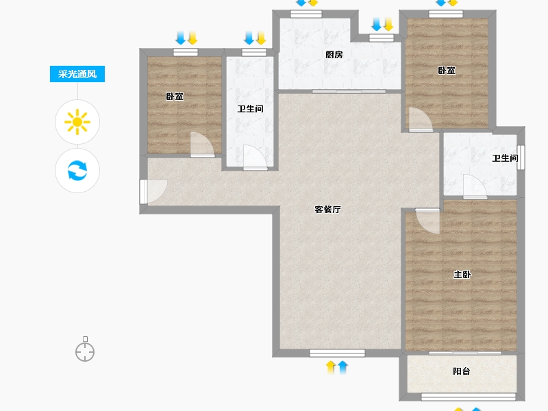 辽宁省-大连市-青屿蓝-115.95-户型库-采光通风