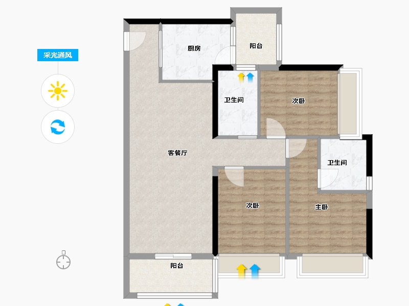 广东省-肇庆市-金沙一号-95.00-户型库-采光通风