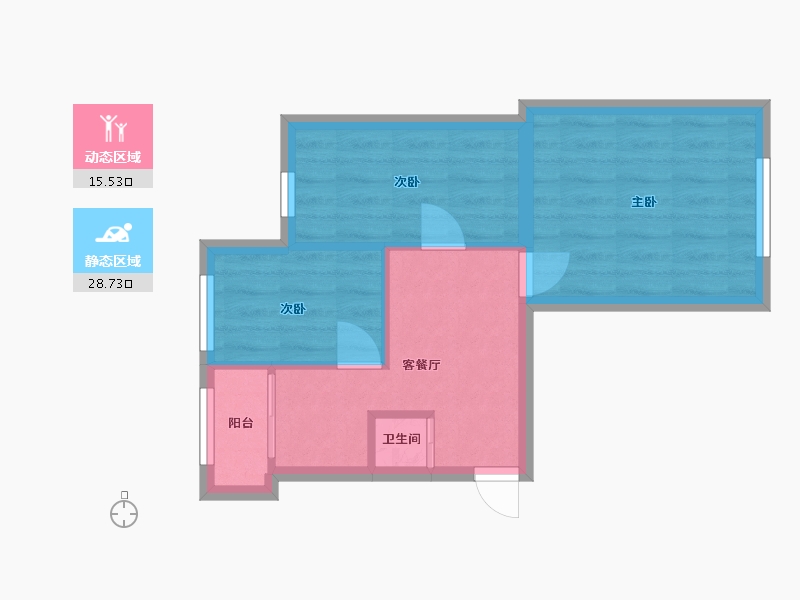 黑龙江省-哈尔滨市-鞍山街小区-39.00-户型库-动静分区