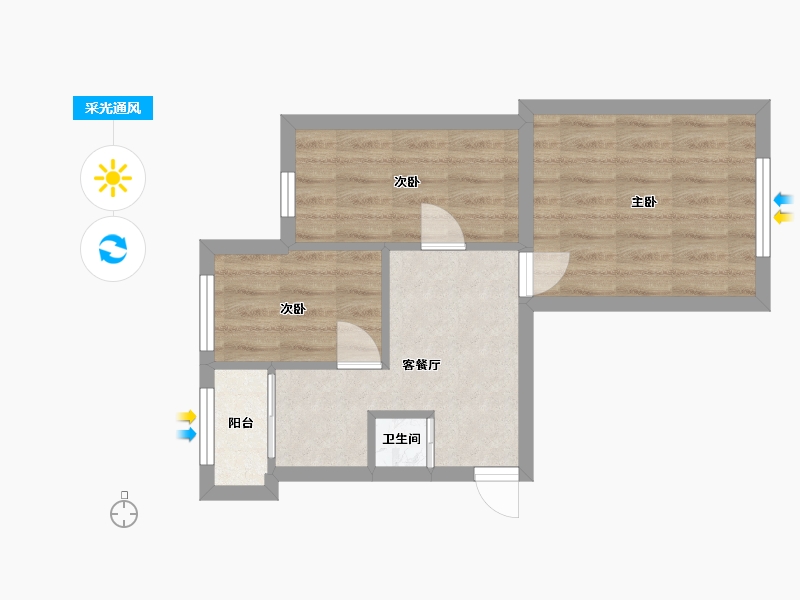 黑龙江省-哈尔滨市-鞍山街小区-39.00-户型库-采光通风