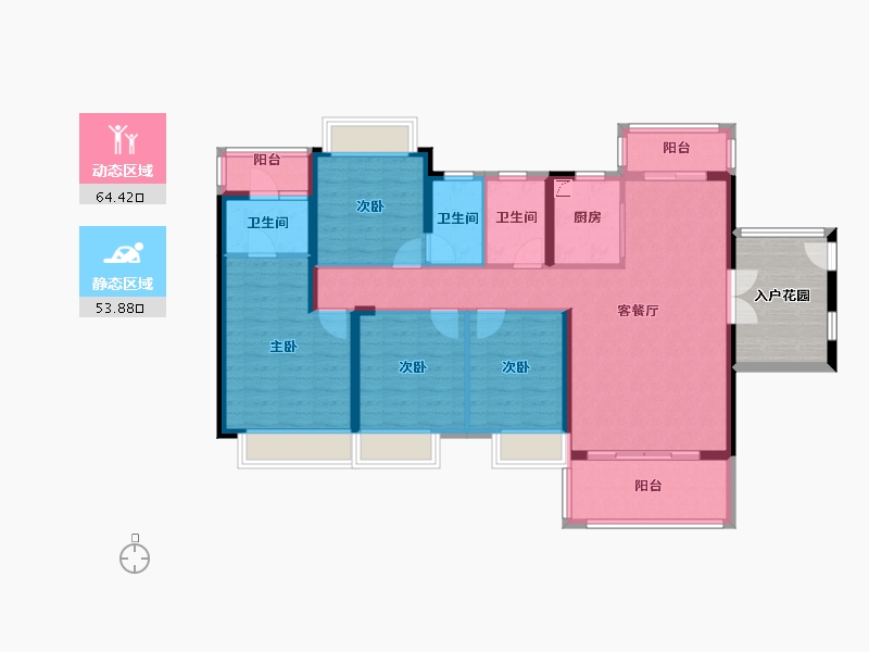 云南省-昆明市-富康城紫悦台-117.00-户型库-动静分区