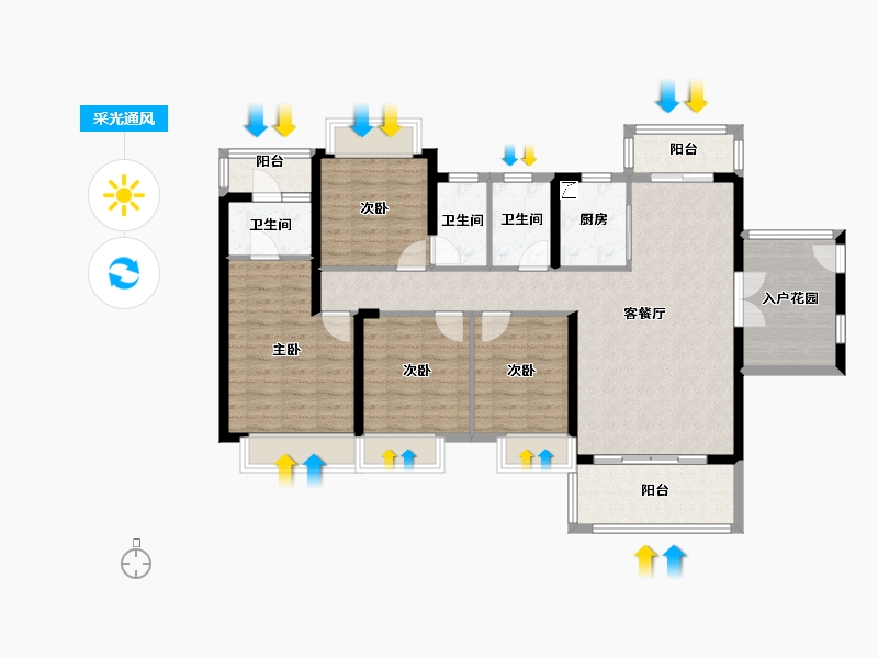 云南省-昆明市-富康城紫悦台-117.00-户型库-采光通风