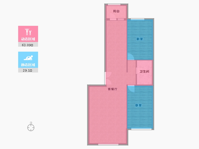 黑龙江省-佳木斯市-万公馆-97.00-户型库-动静分区