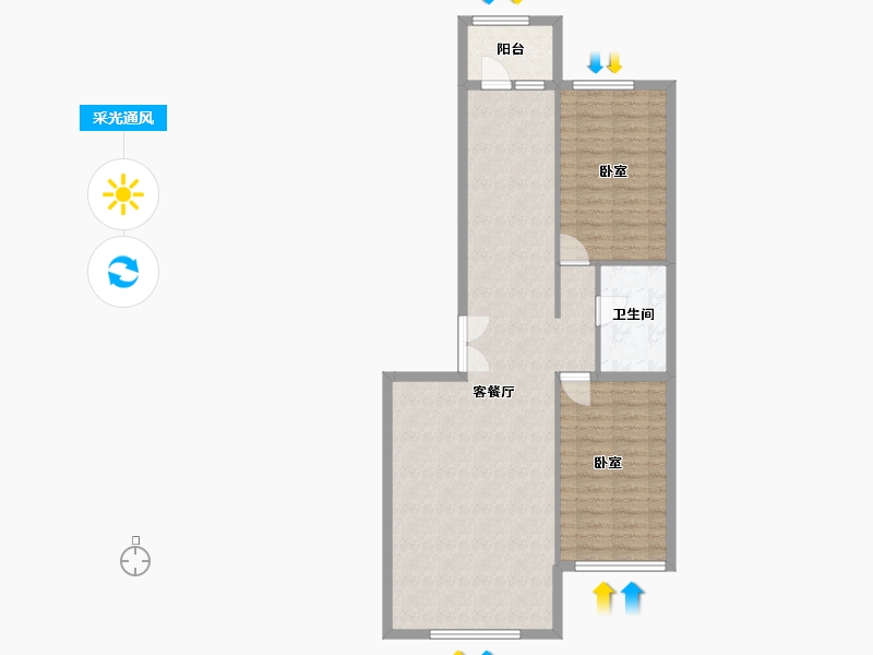 黑龙江省-佳木斯市-万公馆-97.00-户型库-采光通风