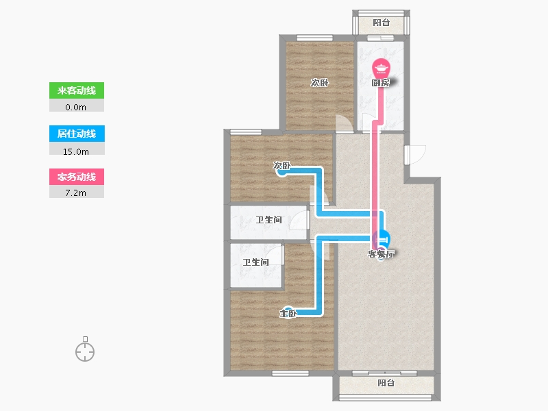 北京-北京市-燕城苑-130.00-户型库-动静线