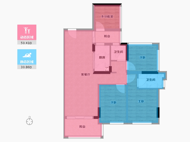 广东省-湛江市-建实帝景银湾-71.00-户型库-动静分区