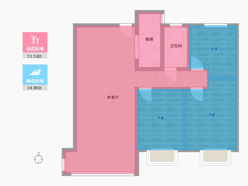 河北省-衡水市-恒丰理想城-87.01-户型库-动静分区