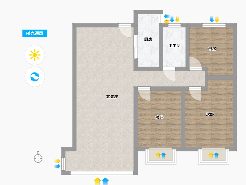 河北省-衡水市-恒丰理想城-87.01-户型库-采光通风