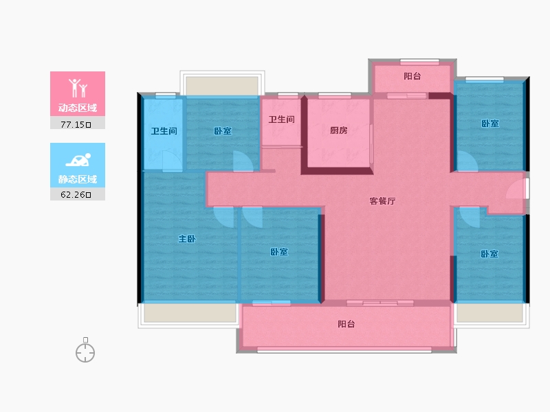 广东省-汕尾市-海丰碧桂园-134.68-户型库-动静分区