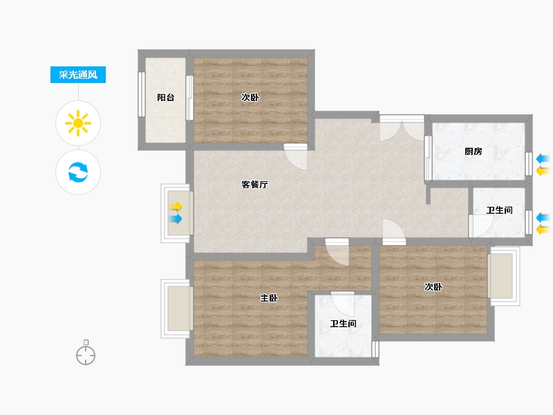 江苏省-常州市-杜鹃园-120.00-户型库-采光通风