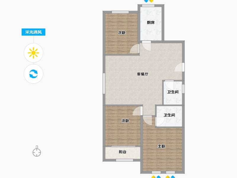 河北省-邯郸市-东悦城-103.00-户型库-采光通风