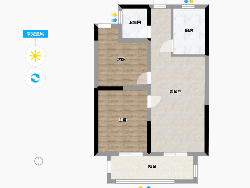 江苏省-连云港市-双池花园-73.00-户型库-采光通风