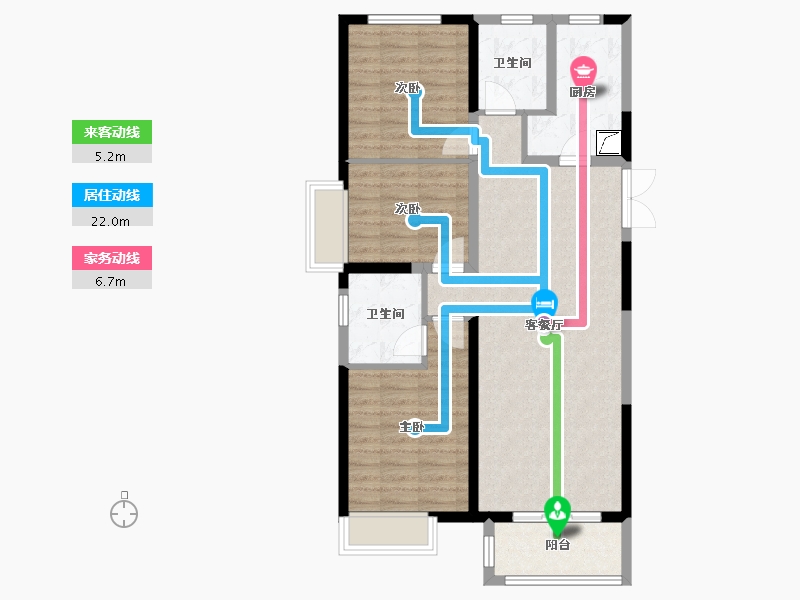 河南省-郑州市-富田城九鼎公馆三号院-91.00-户型库-动静线