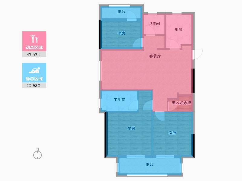 浙江省-温州市-德信·东宸里-88.00-户型库-动静分区