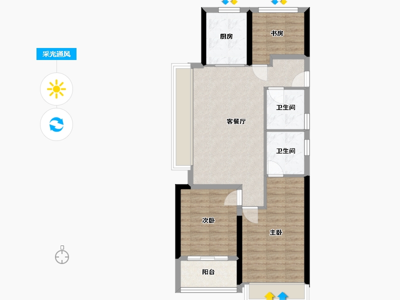 浙江省-杭州市-湖悦江南院-108.00-户型库-采光通风