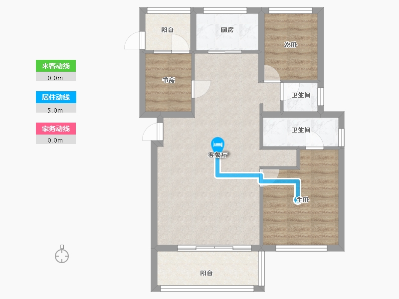 浙江省-台州市-玖珑壹号院-70.00-户型库-动静线