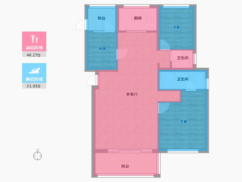 浙江省-台州市-玖珑壹号院-70.00-户型库-动静分区