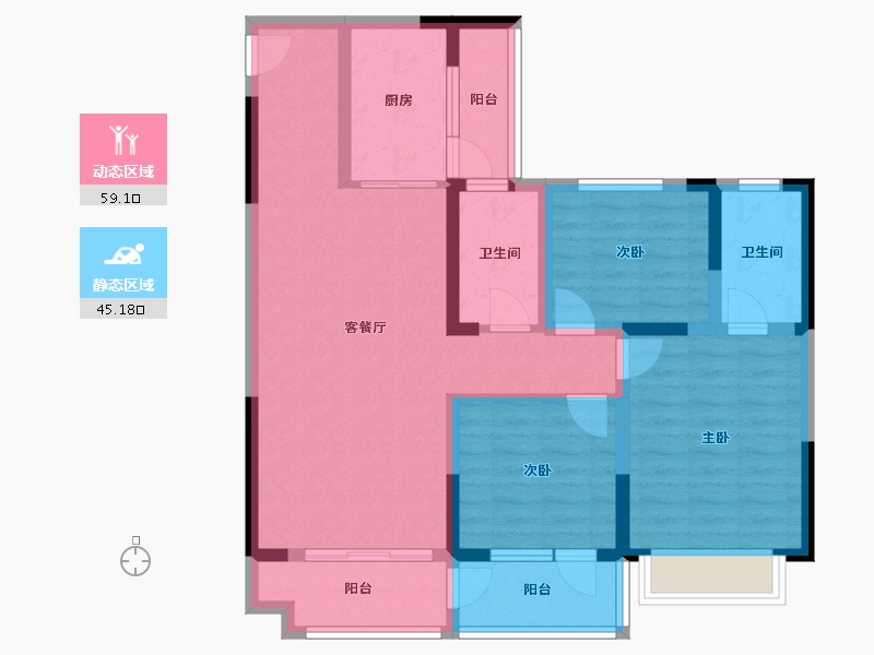 山东省-滨州市-京博福樾亭-105.00-户型库-动静分区