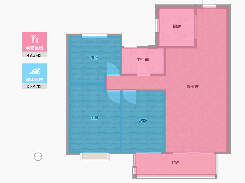 江苏省-无锡市-保利融侨时光印象-72.00-户型库-动静分区