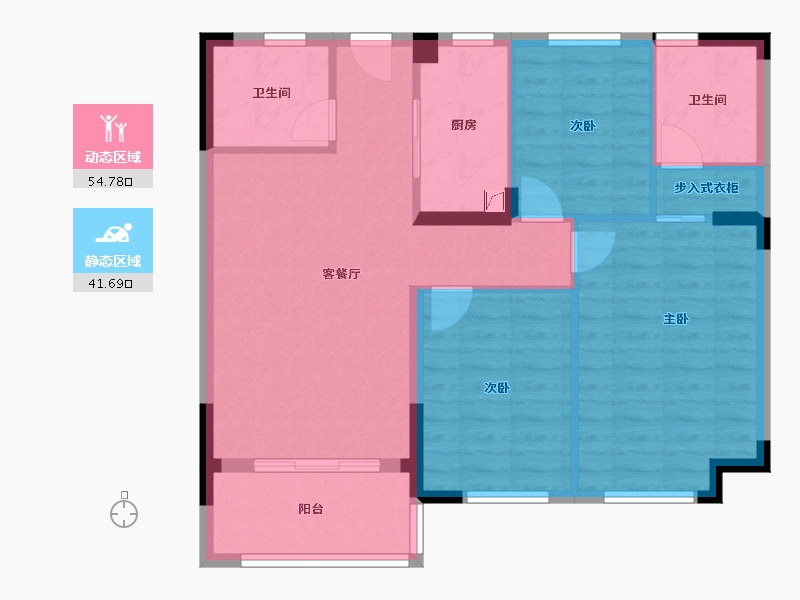 湖北省-咸宁市-洁丽雅龙栖蝶谷-92.91-户型库-动静分区