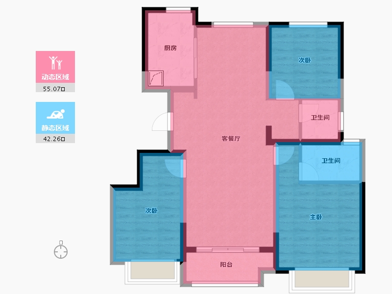 天津-天津市-雅居乐·御宾府·雅玥-98.00-户型库-动静分区