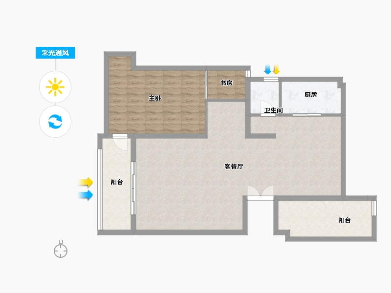 浙江省-台州市-碧桂园珑悦-97.00-户型库-采光通风