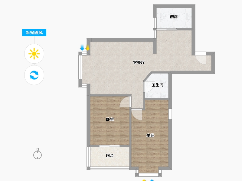 福建省-福州市-光明港苑-68.66-户型库-采光通风