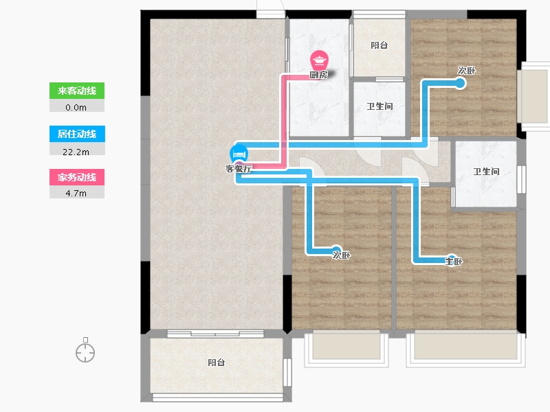 浙江省-宁波市-贵族公馆-97.32-户型库-动静线