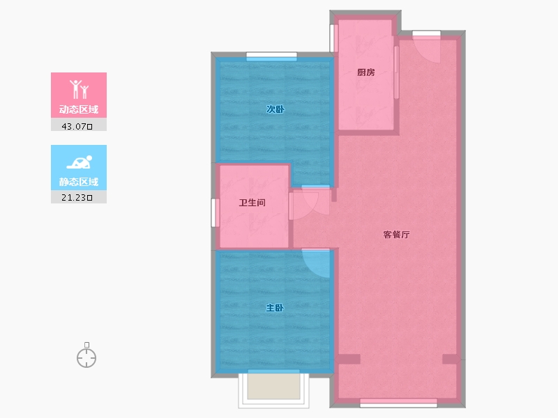 黑龙江省-哈尔滨市-中海观澜庭-57.44-户型库-动静分区