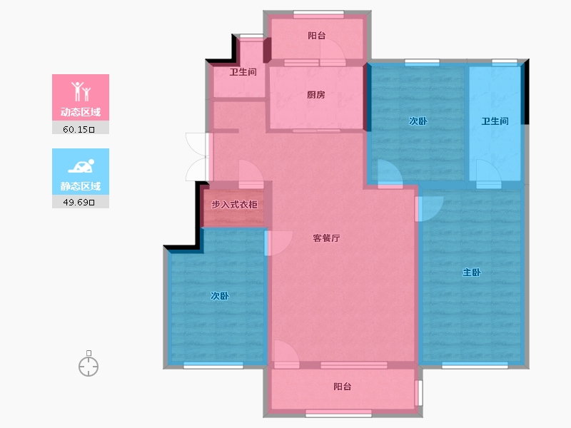 辽宁省-铁岭市-弘业悦府-116.00-户型库-动静分区