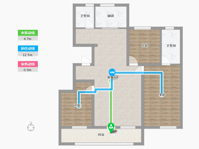 辽宁省-本溪市-太子城四期-105.00-户型库-动静线