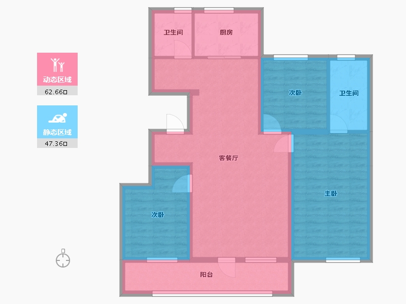 辽宁省-本溪市-太子城四期-105.00-户型库-动静分区