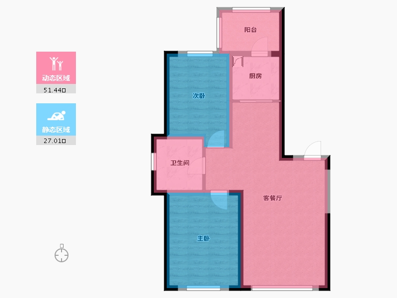 吉林省-长春市-南溪虹著-75.00-户型库-动静分区