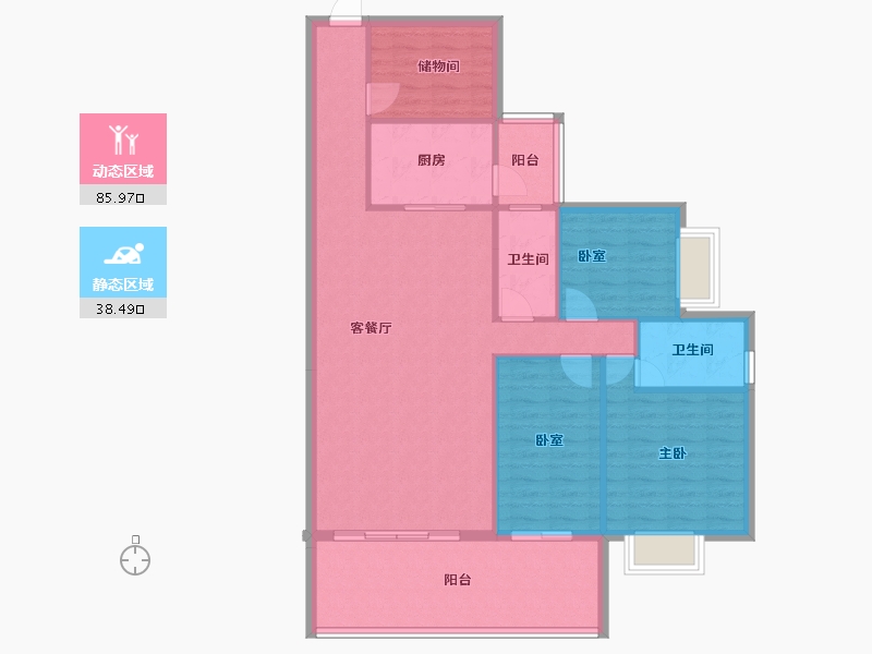 贵州省-安顺市-印象紫云-107.00-户型库-动静分区