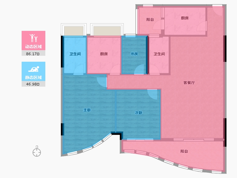 广东省-广州市-逸景翠园-125.00-户型库-动静分区