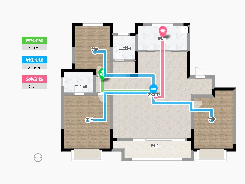 陕西省-榆林市-德通麟州府-130.00-户型库-动静线