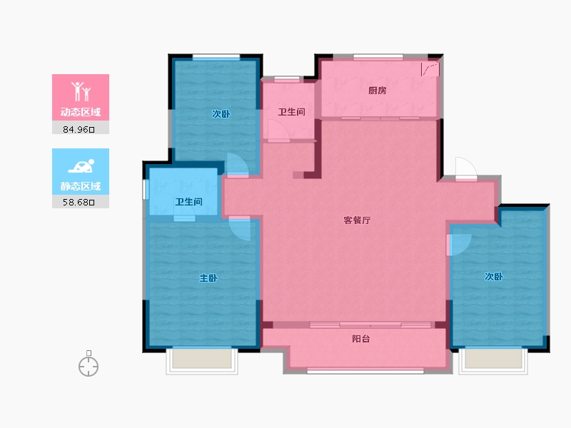 陕西省-榆林市-德通麟州府-130.00-户型库-动静分区