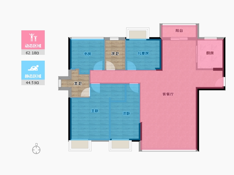 福建省-厦门市-中铁诺德逸都-103.20-户型库-动静分区