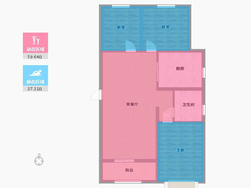 山西省-临汾市-银泰花园-88.00-户型库-动静分区