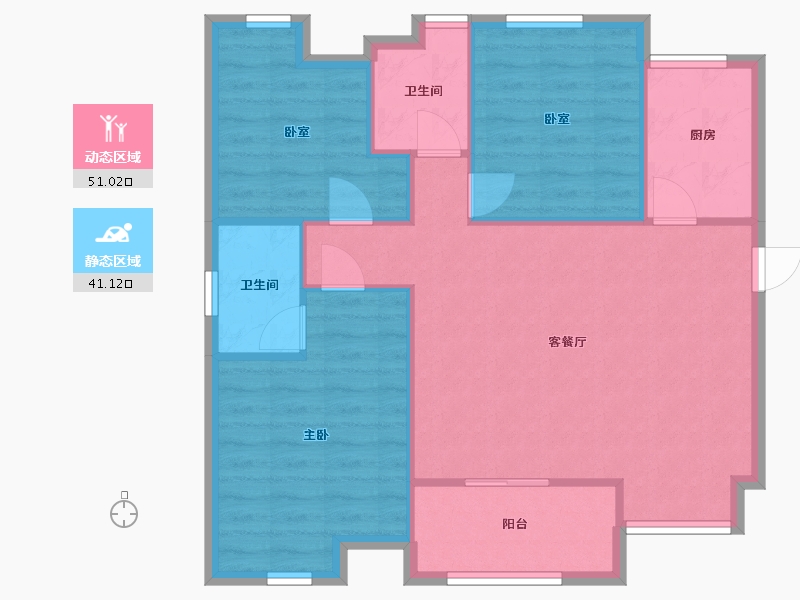 广东省-清远市-保利天汇朗园-80.00-户型库-动静分区