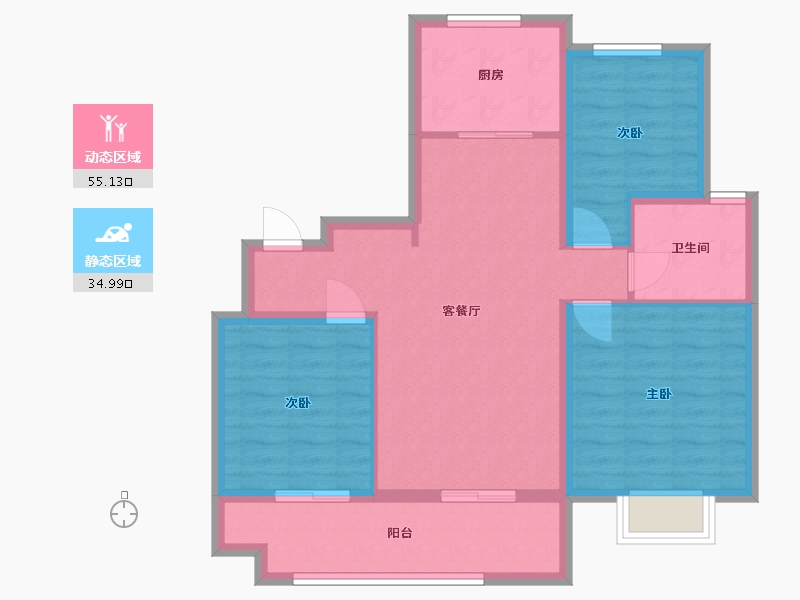 山东省-济南市-中建·蔚蓝之城-80.80-户型库-动静分区