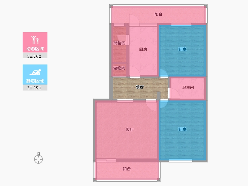 北京-北京市-清秀园-南区-93.20-户型库-动静分区