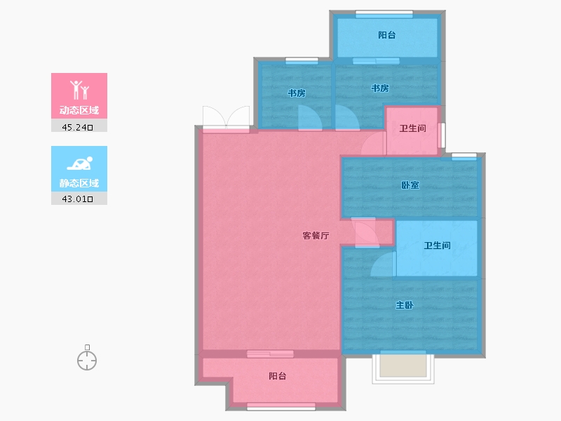 浙江省-金华市-万固天玺-80.00-户型库-动静分区