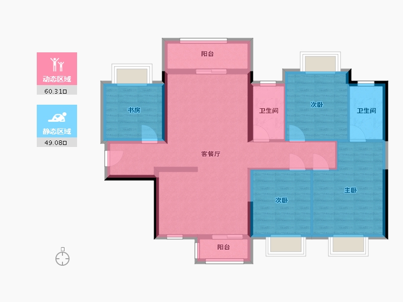 广西壮族自治区-柳州市-君悦天成-104.99-户型库-动静分区