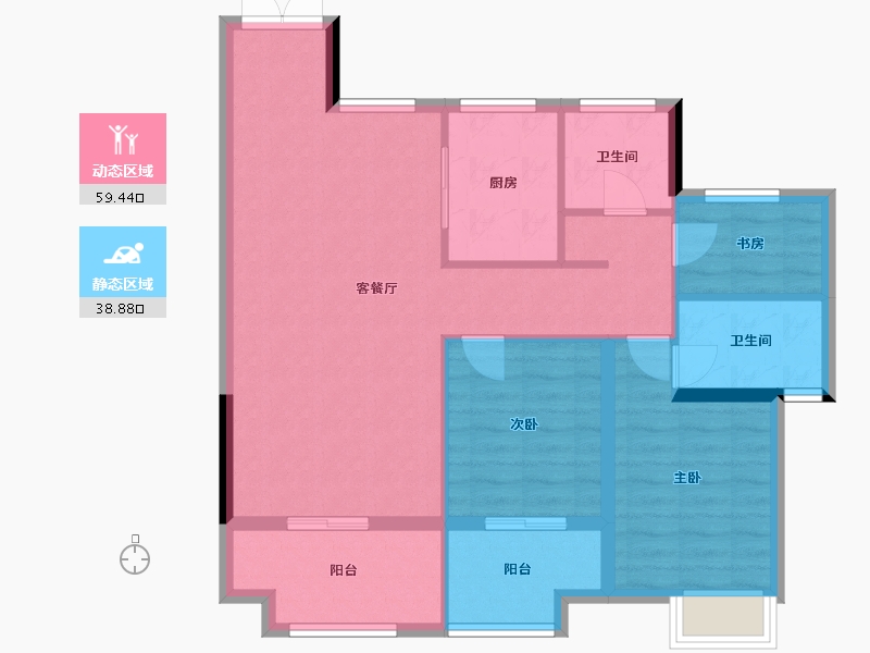 安徽省-池州市-弘业上林苑-89.00-户型库-动静分区